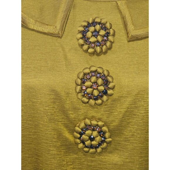 Boden Limited Edition Womens Silk Dress Peter Pan Collar Beaded Flowers Sz 10 86 - Picture 3 of 12